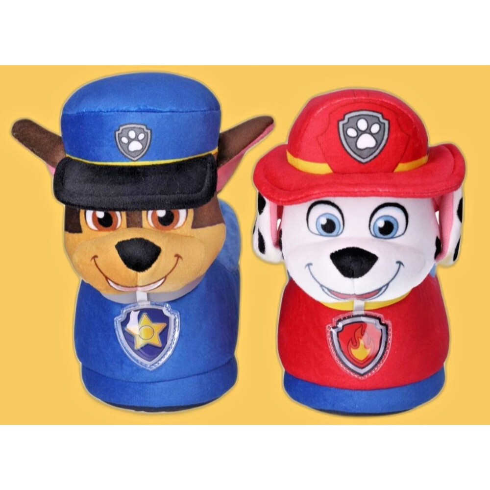 Paw Patrol CHASE And MARSHALL Sock Top Light Up Slippers TODDLER BOYS SIZE 9-10